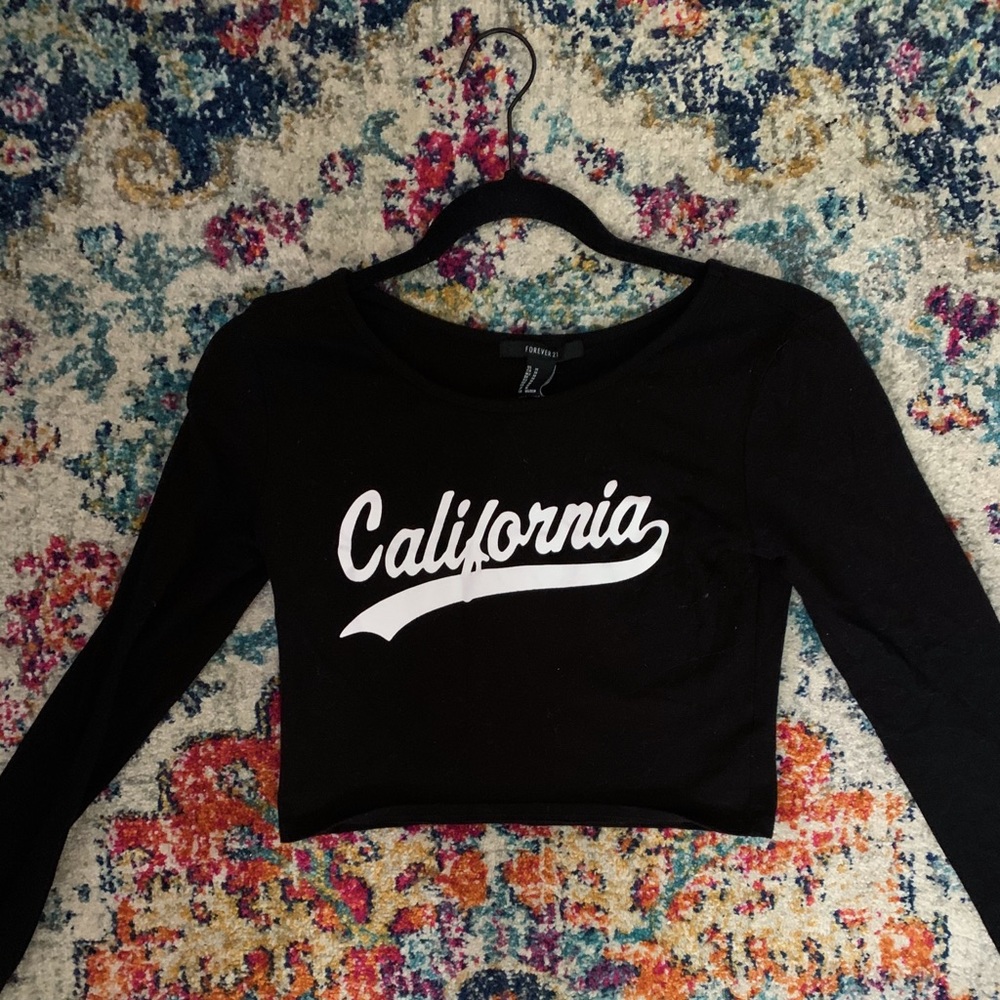 California Long Sleeve Crop Top
